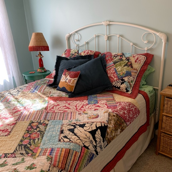 POTTERY BARN VINTAGE SALSA HAWAIIAN PATCHWORK QUEEN COMFORTER AND DUVET SET - Picture 4 of 14